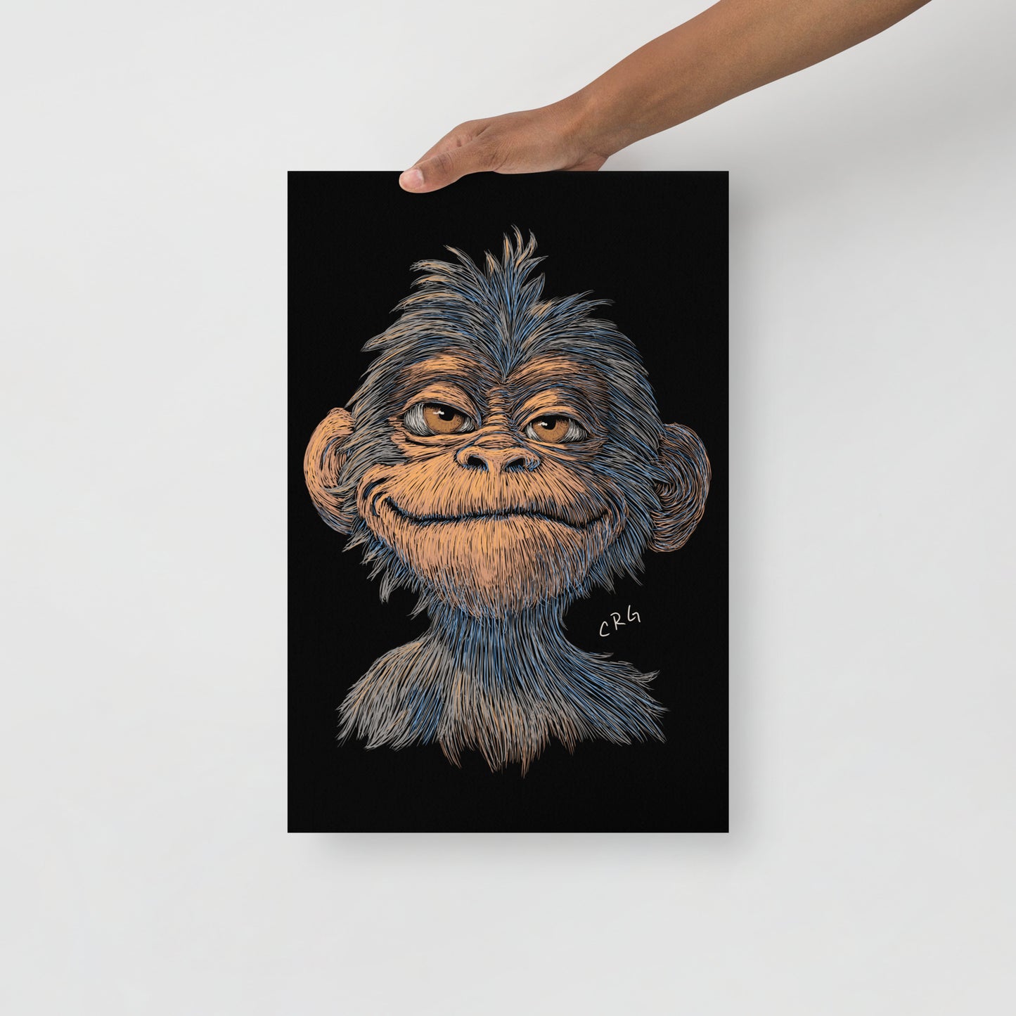 Smiling Chimpanzee Canvas Art Print