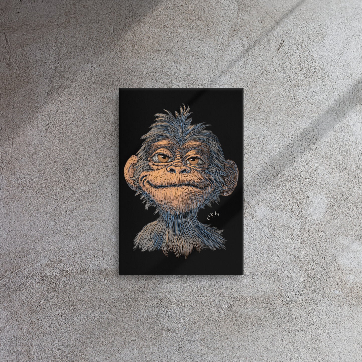 Smiling Chimpanzee Canvas Art Print