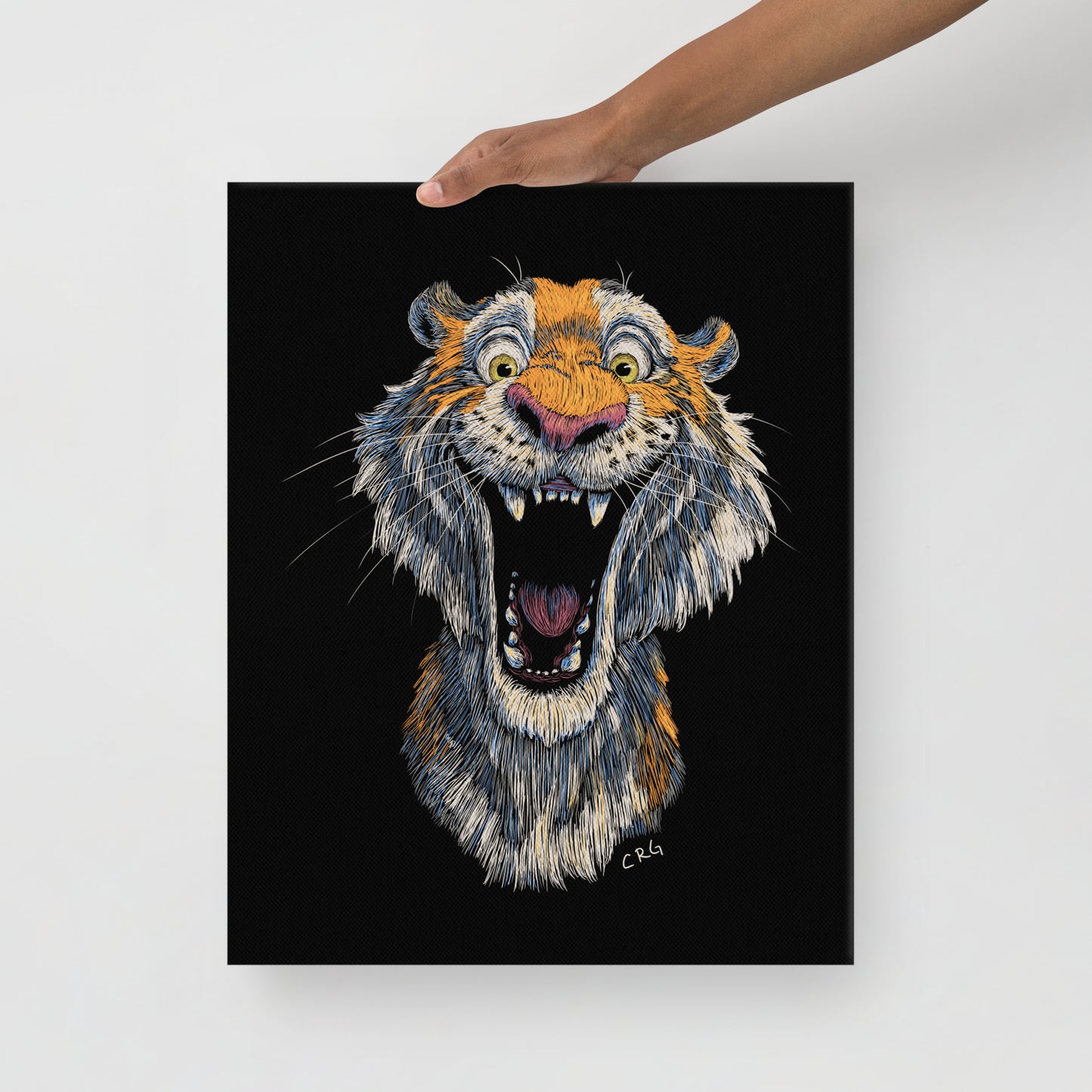 Smiling Tiger Canvas Art Print