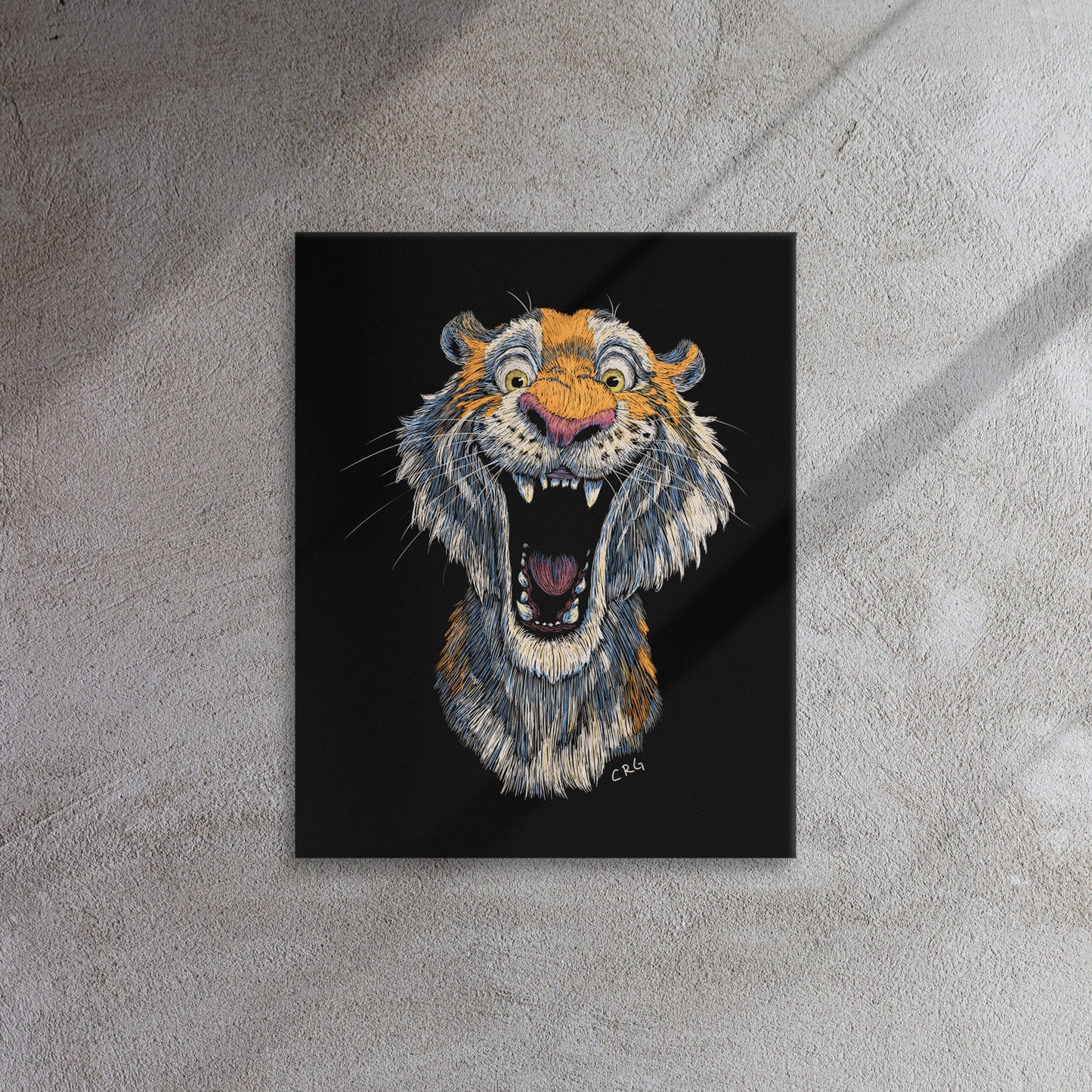 Smiling Tiger Canvas Art Print