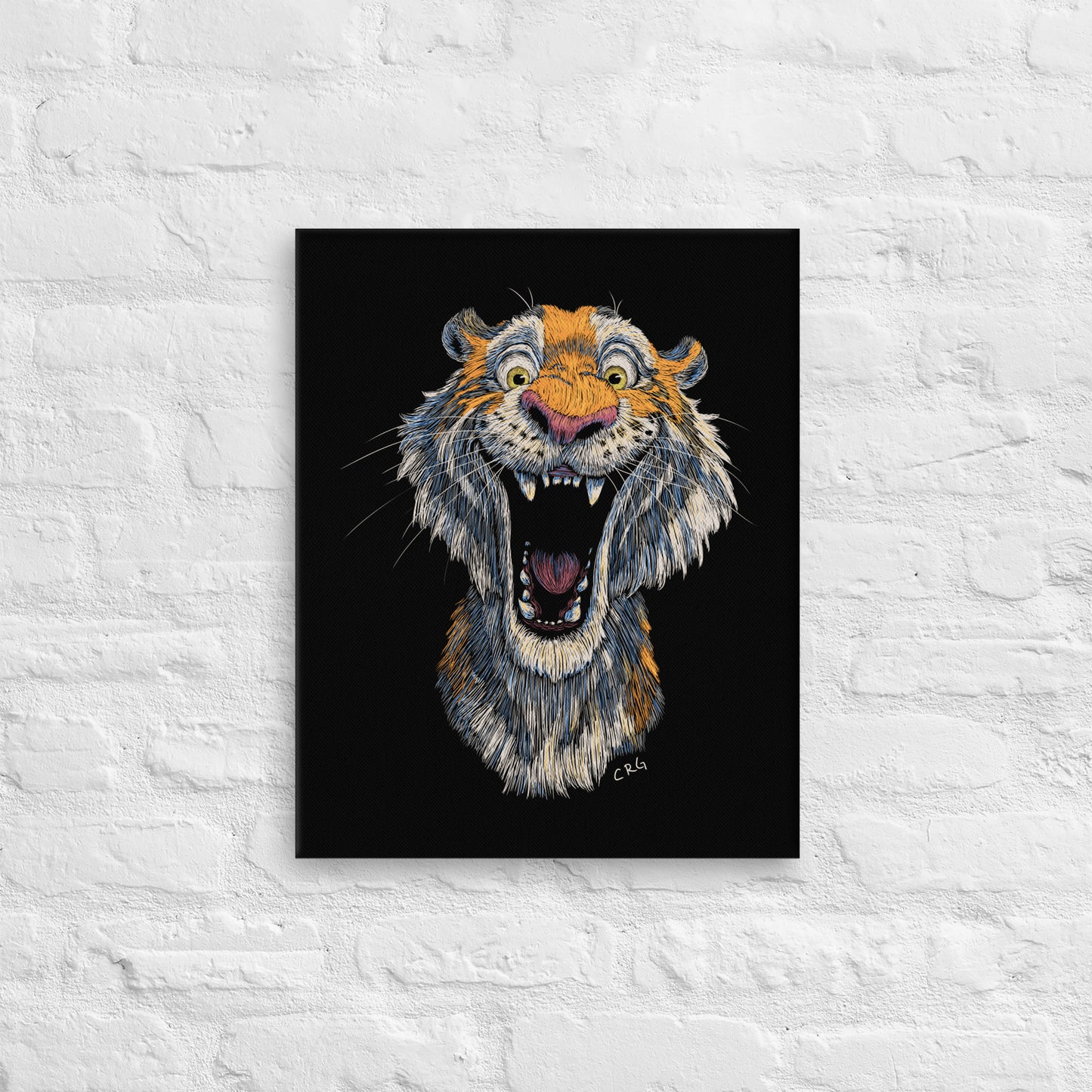 Smiling Tiger Canvas Art Print