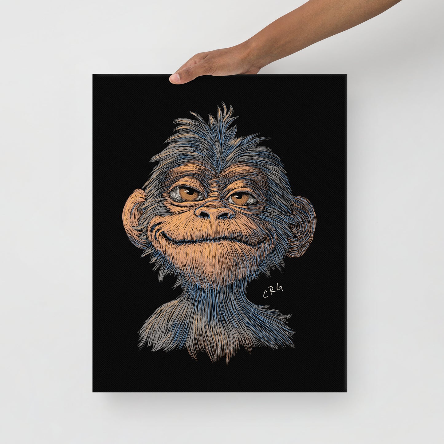 Smiling Chimpanzee Canvas Art Print