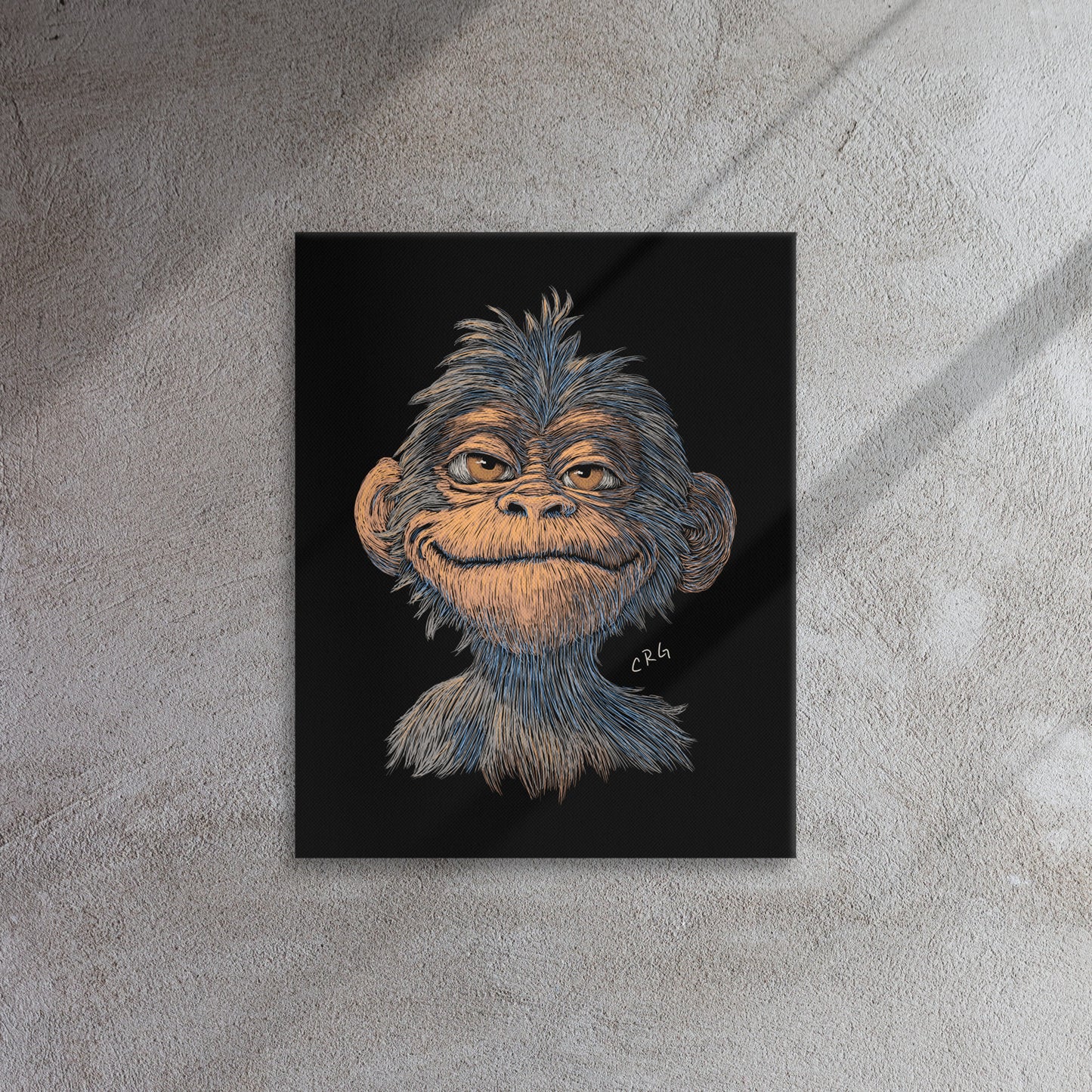 Smiling Chimpanzee Canvas Art Print