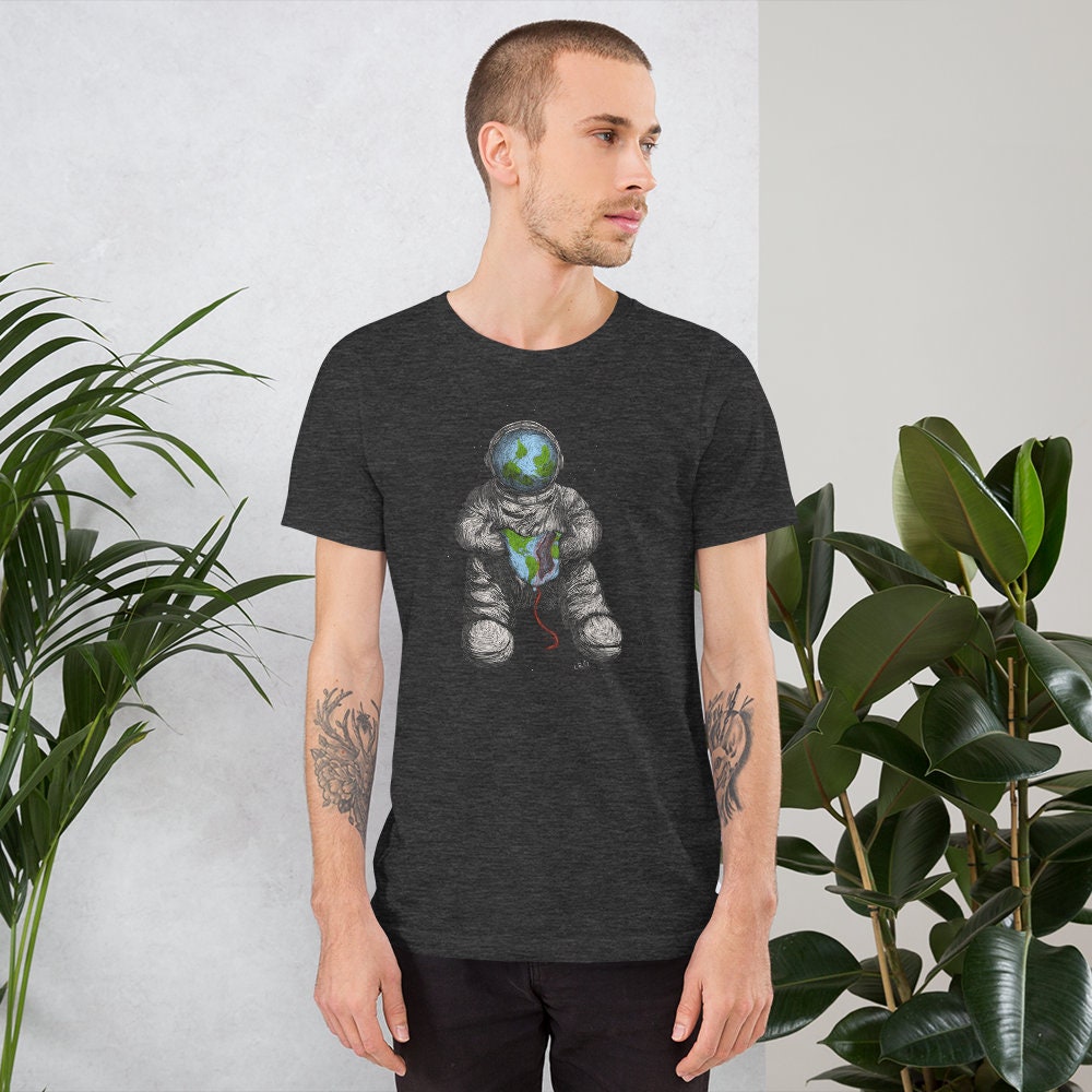 Astronaut with Popped Earth Balloon Shirt