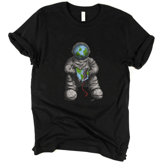Astronaut with Popped Earth Balloon Shirt