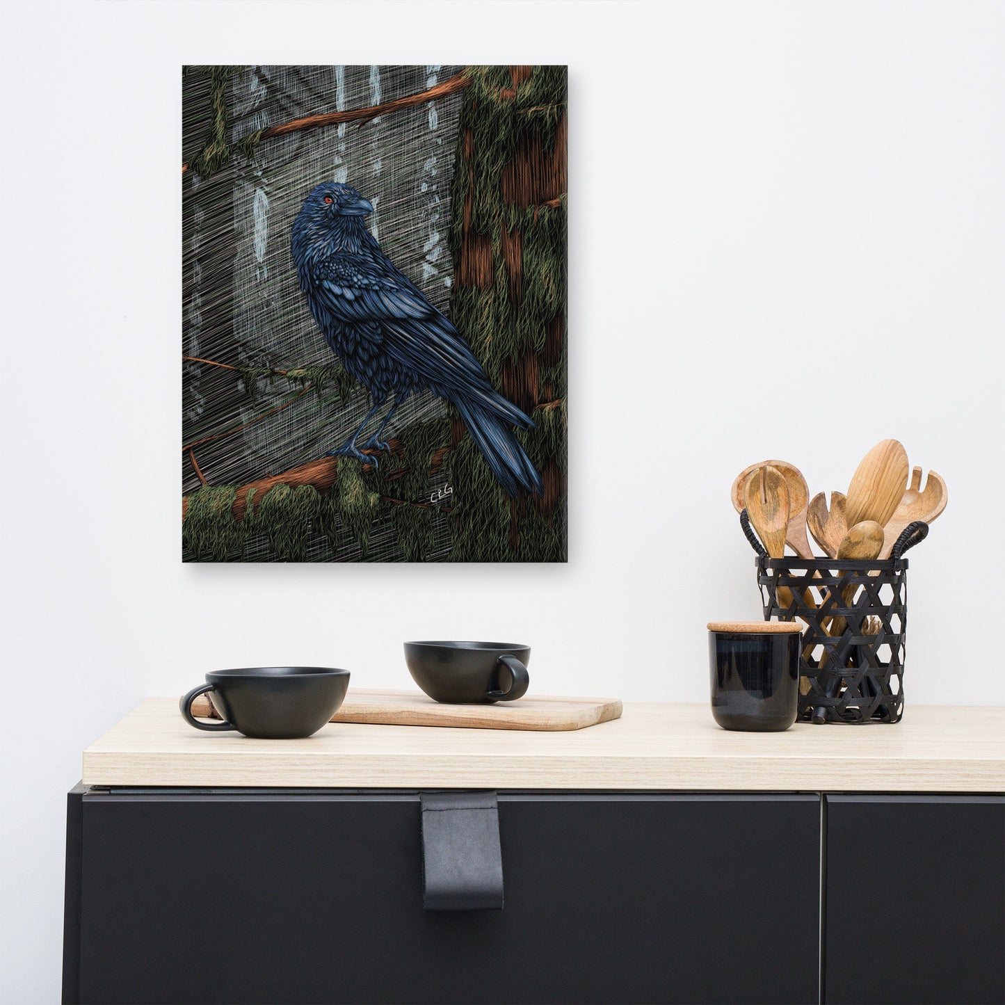 Raven Canvas Art Print