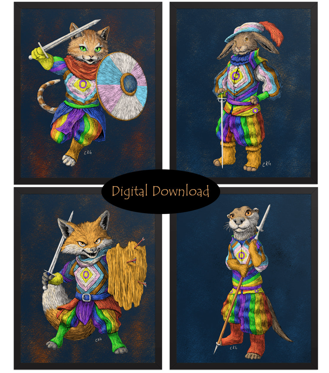 Pride Warrior Animals Downloadable Art Bundle