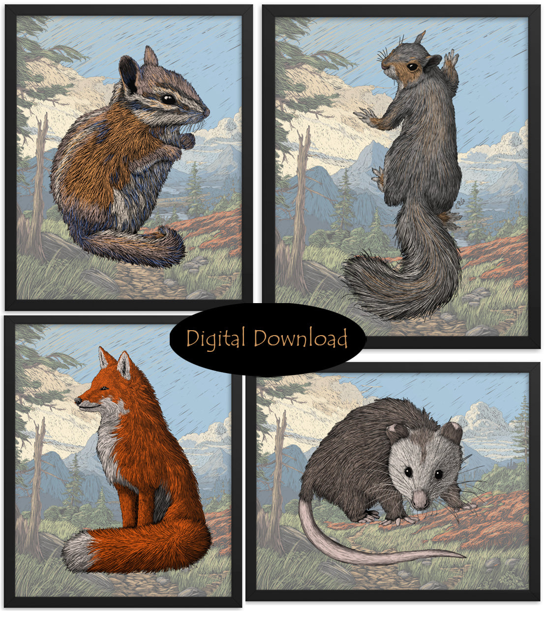 Charming Critters of the Forest Downloadable Art Bundle