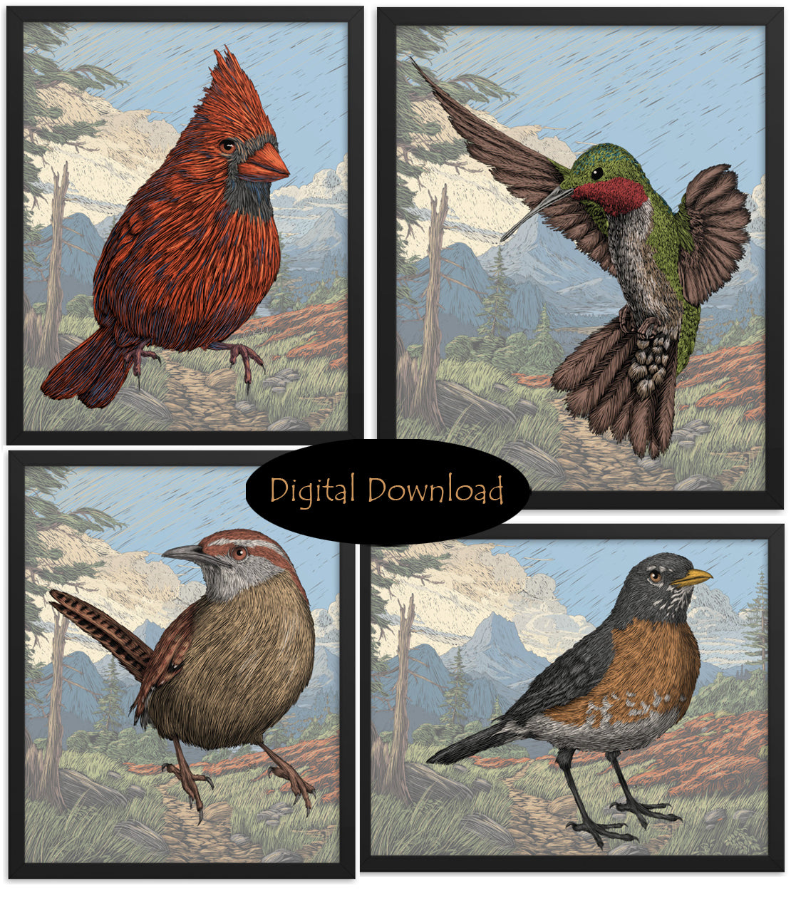 Feathered Friends of the Forest Downloadable Art Bundle