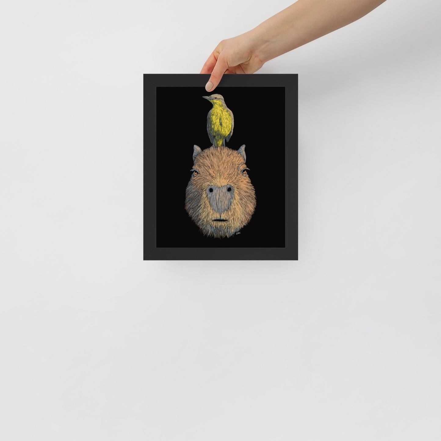 Capybara with Bird Digital Download Art Print