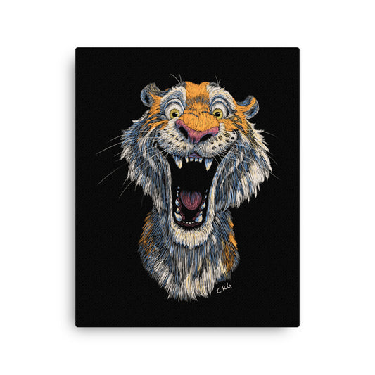 Smiling Tiger Canvas Art Print