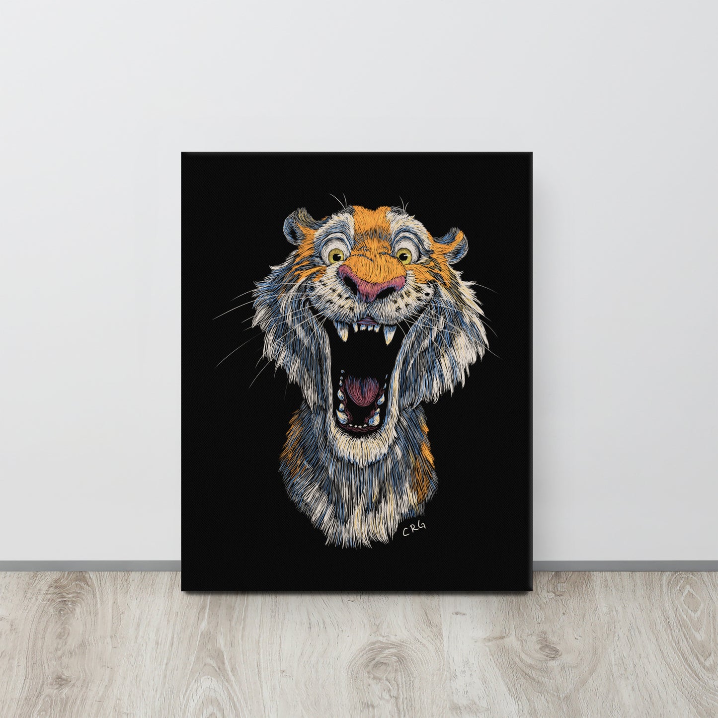 Smiling Tiger Canvas Art Print