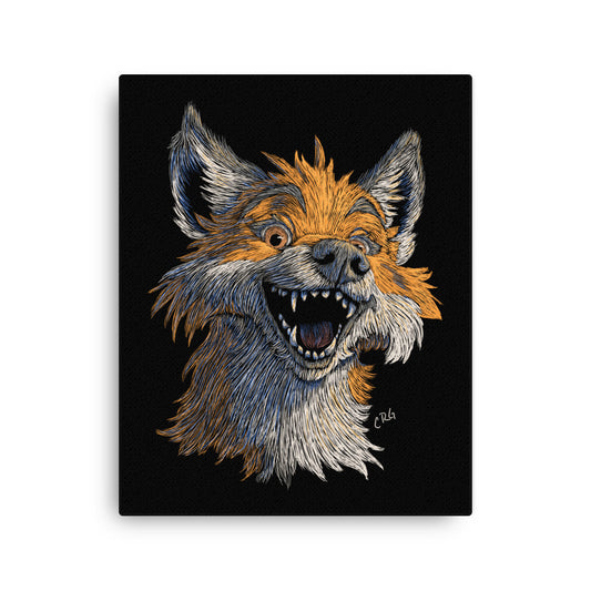 Smiling Red Fox Canvas Art Print