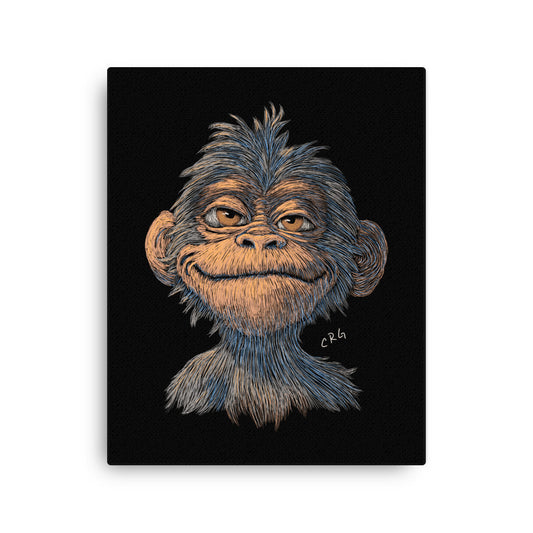 Smiling Chimpanzee Canvas Art Print