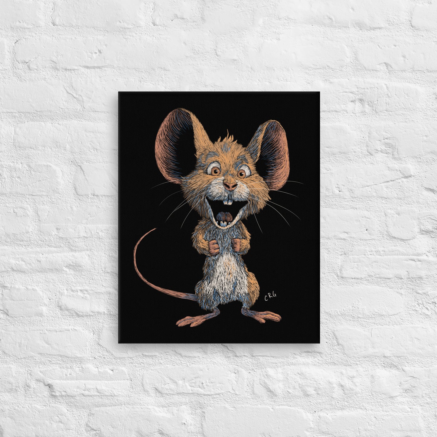 Smiling Mouse Canvas Art Print