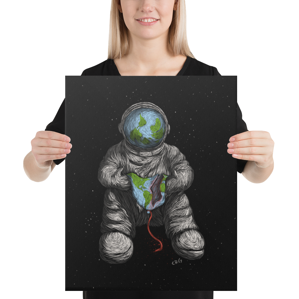 Astronaut with Popped Earth Balloon Art Prints