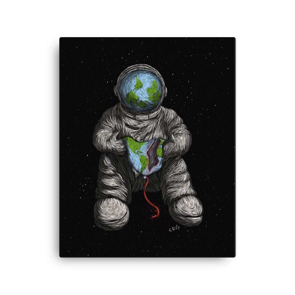 Astronaut with Popped Earth Balloon Art Prints
