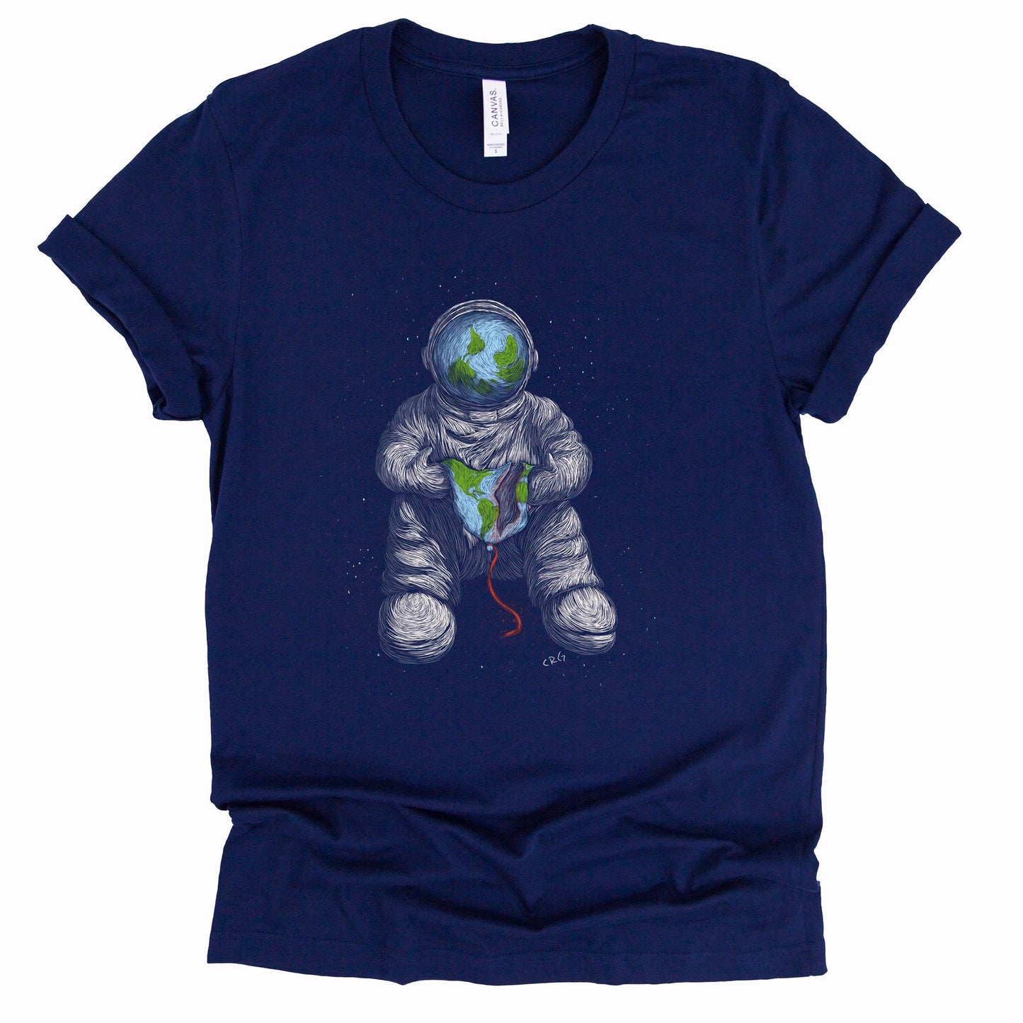 Astronaut with Popped Earth Balloon Shirt