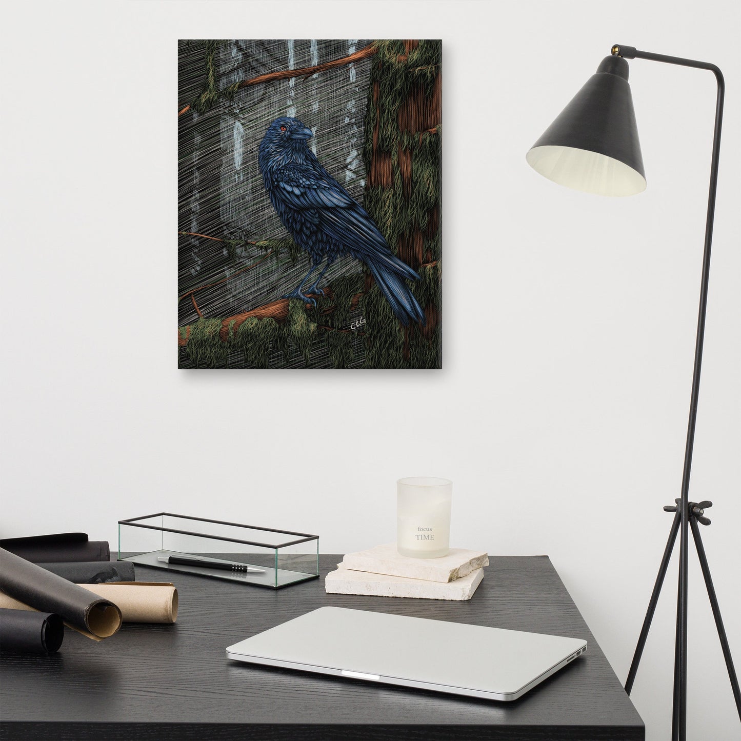 Raven Canvas Art Print